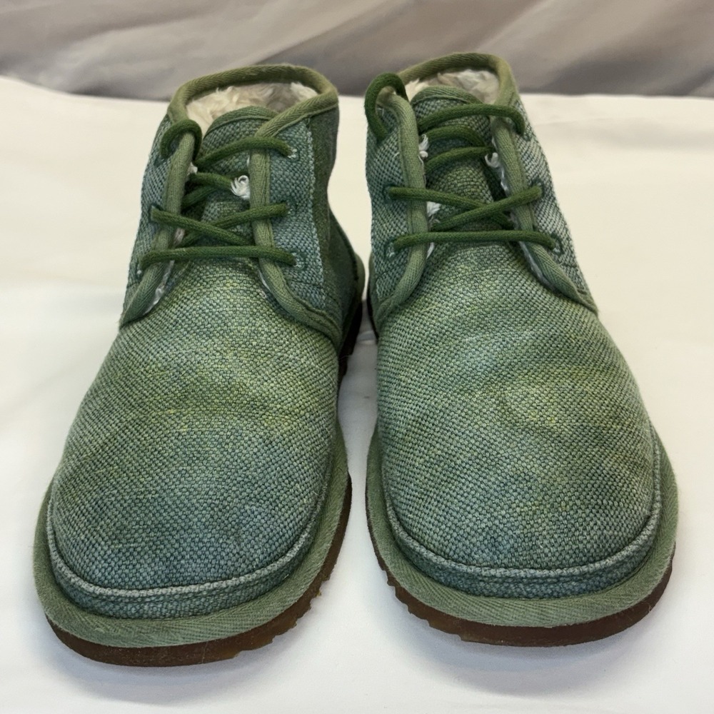 Ugg Neumel Natural Leaf Green Wool Lined Chukka Boots Mens US 11 Hemp Gum Sole - Picture 3 of 15